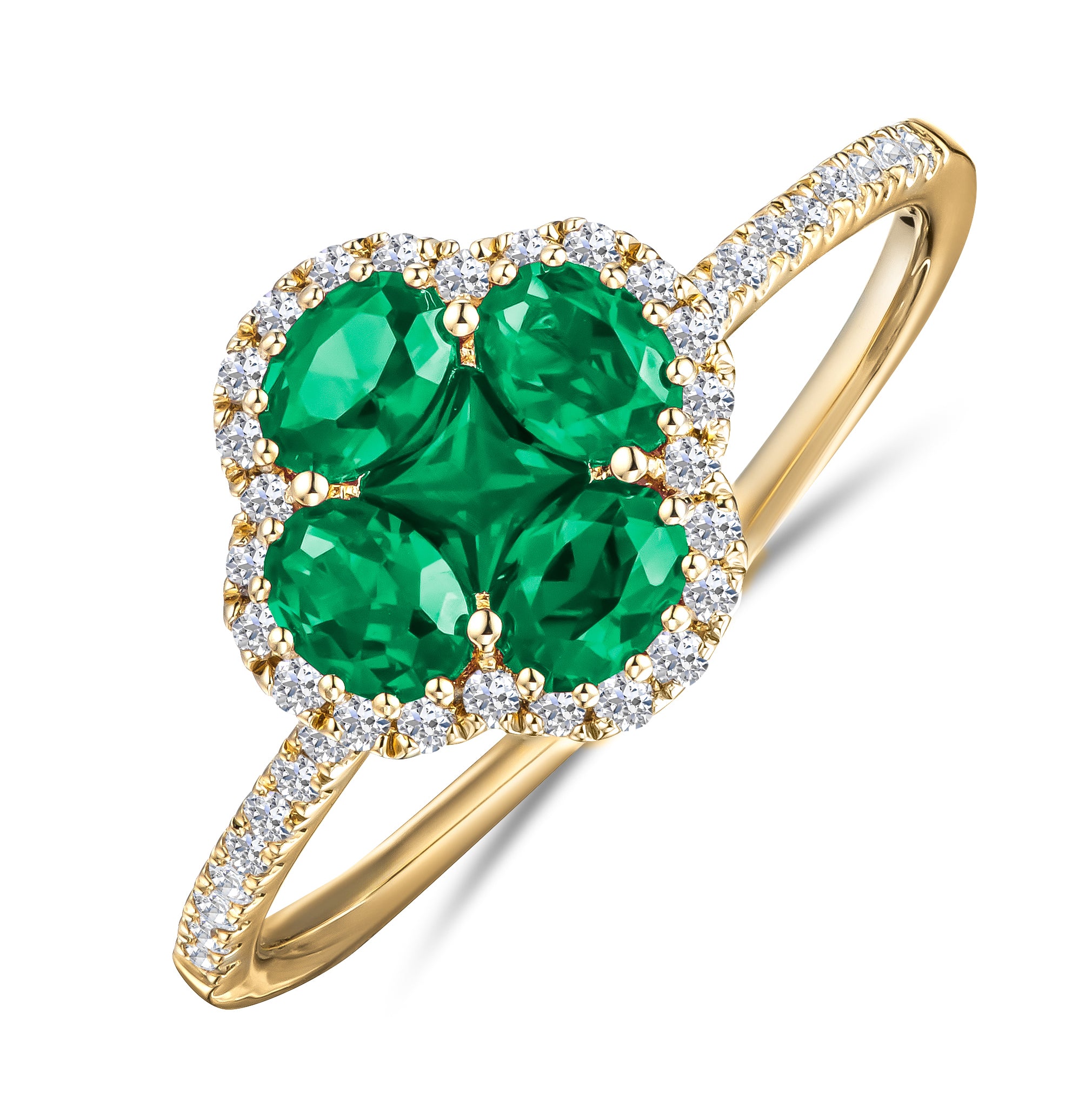 Alegria Lab Emerald Ring 0.75ct in 18k Gold Vermeil